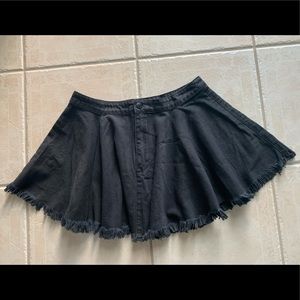 Women’s Black Denim Free People Flare Mini Skirt